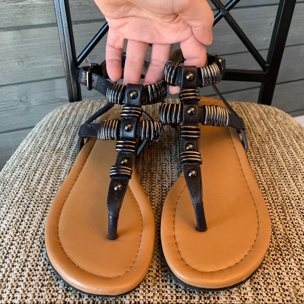 Gianni Bini Kikk-it black studded sandals size 8.5